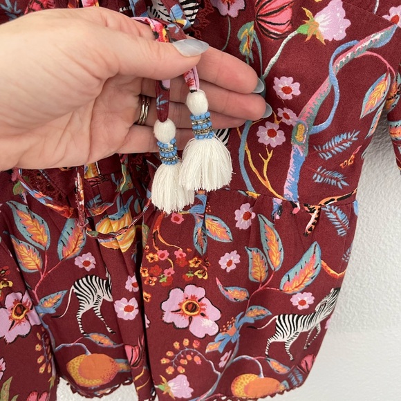 Maeve Red and Purple Patterned Blouse - Picture 9 of 11